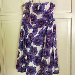 Ariella Floral Strapless Dress